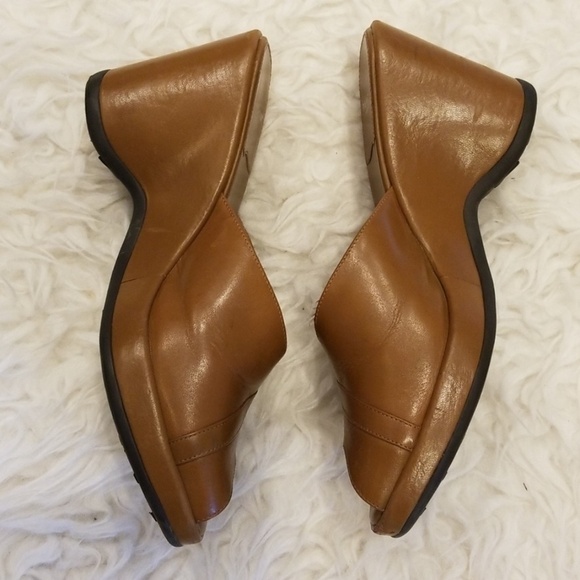 💕KENNETH COLE REACTION💕 Thed Late Show Platform Wedge Peep Toe Sandals 10 - Picture 5 of 8